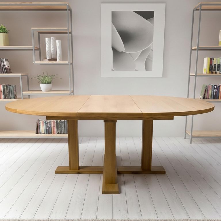 Madrid Extending Dining Table - Oak - Round - 6-8 Seater - 160cm-210cm