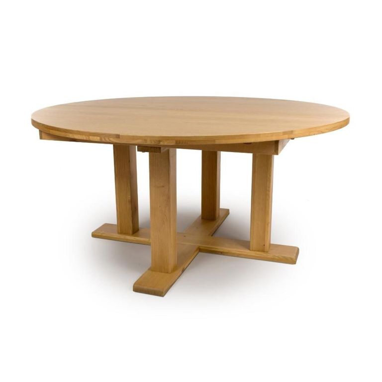 Madrid Extending Dining Table - Oak - Round - 6-8 Seater - 160cm-210cm