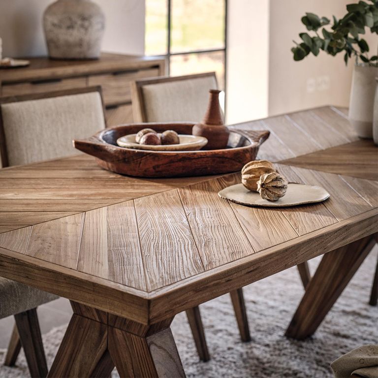 Sorrento Dining Table - 8 Seater - 205cm - Chevron - Elm Wood