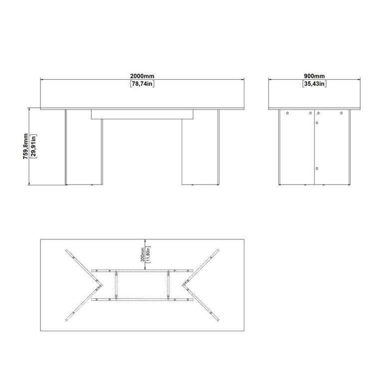 Family Dining Table - 8 Seater - 200cm - Cashmere