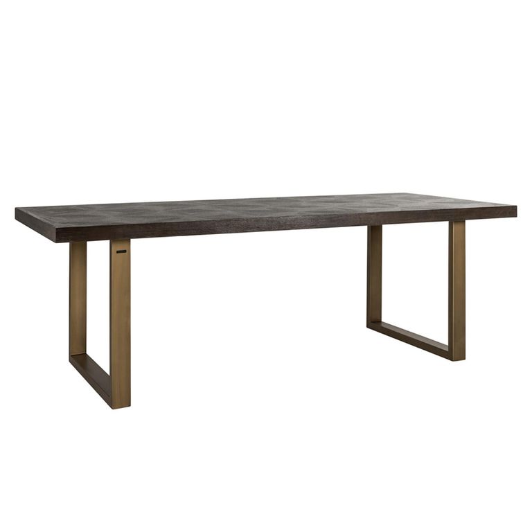 Luxor Brushed Brass Ribbed 8 Seater Dining Table