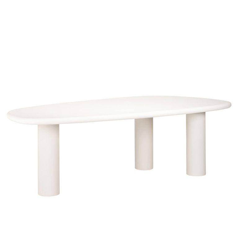 Bloomstone White Lime Plaster 8 Seater Pedestal Dining Table