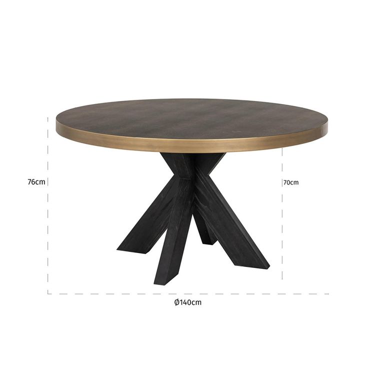 Bloomville Shagreen 6 Seater Round Dining Table with Spider Legs
