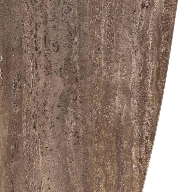 Russo Dining Table - 235cm - 10 Seater - Ellipse - Ash Brown - Travertine Top and Aluminium