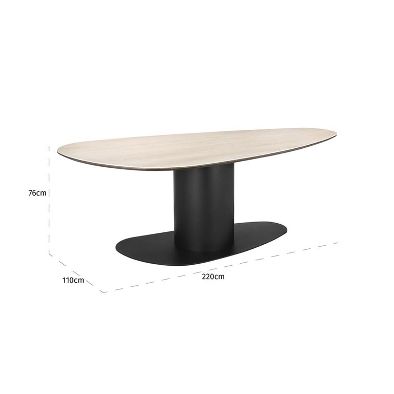 Ritz Beige Ceramic Top 8 Seater Pedestal Dining Table