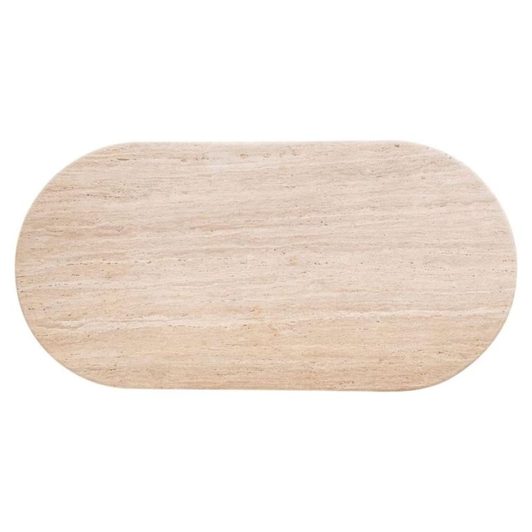 La Cantera Dining Table - 200cm - 8 Seater - Oval - Fluted Base - Beige - Travertine