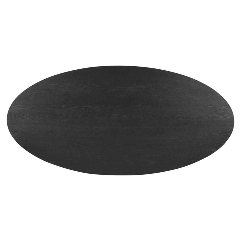 Rayford Dining Table - 230cm - 10 Seater - Oval - Black - Oak and Metal