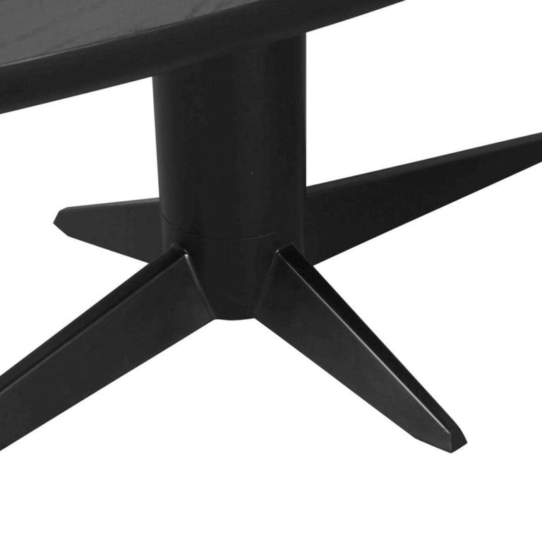 Rayford Dining Table - 230cm - 10 Seater - Oval - Black - Oak and Metal