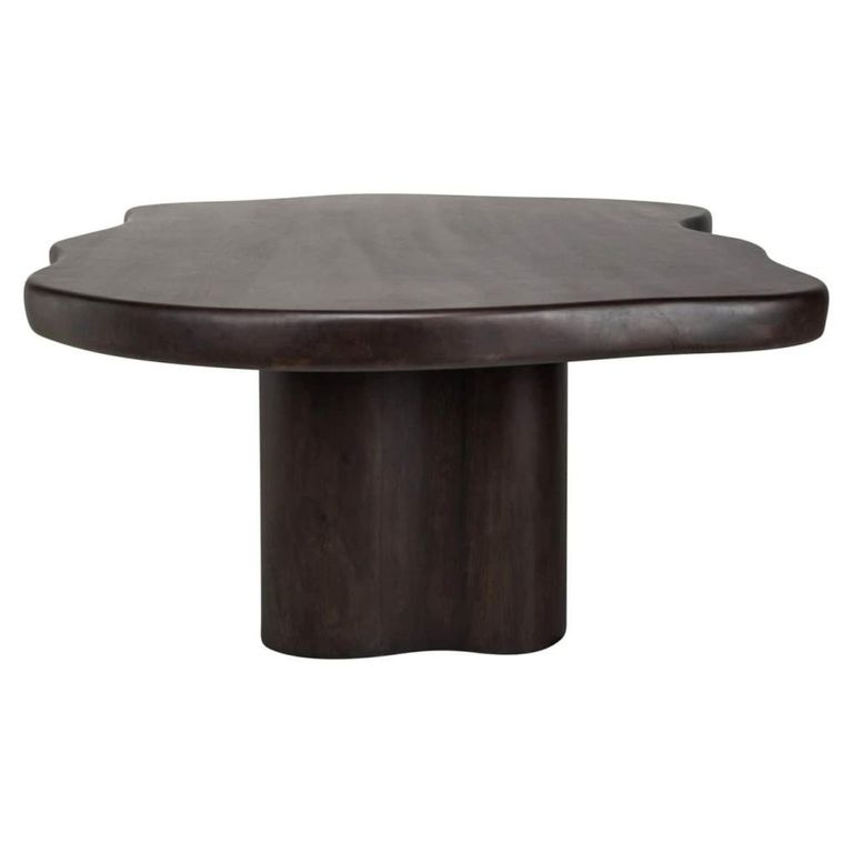 Sherman Dining Table - 230cm - 10 Seater - Abstract - Pedestal - Dark Brown - Acacia Wood
