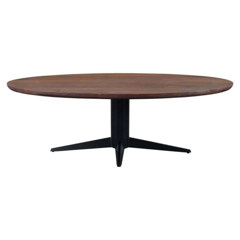 Stafford Dining Table - 230cm - 10 Seater - Oval - Spicebrown and Black - Mango Wood and Metal