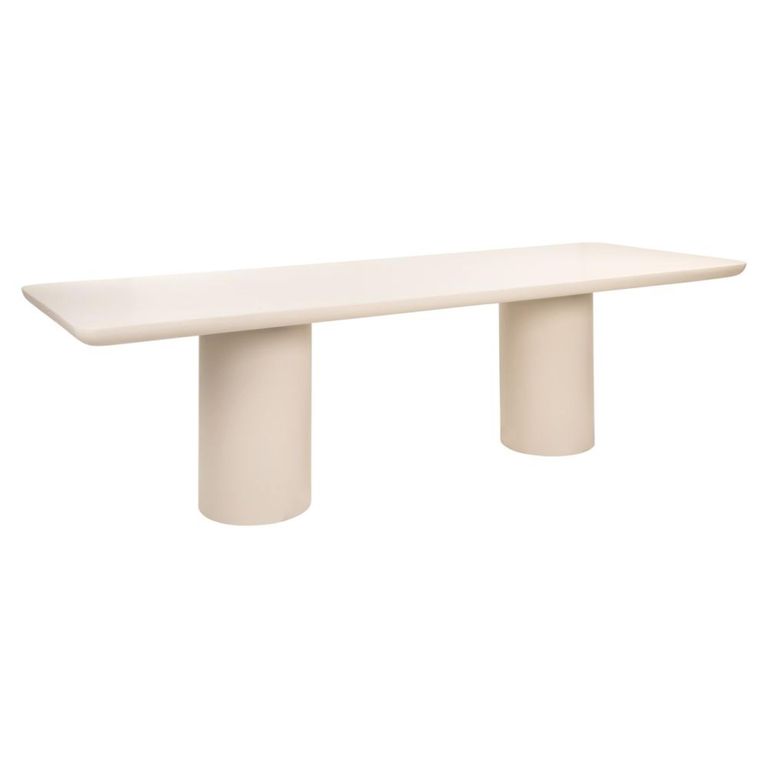 Urban Bloom Outdoor Dining Table - 280cm - 12 Seater - Double Pedestal - Sandstone - Concrete
