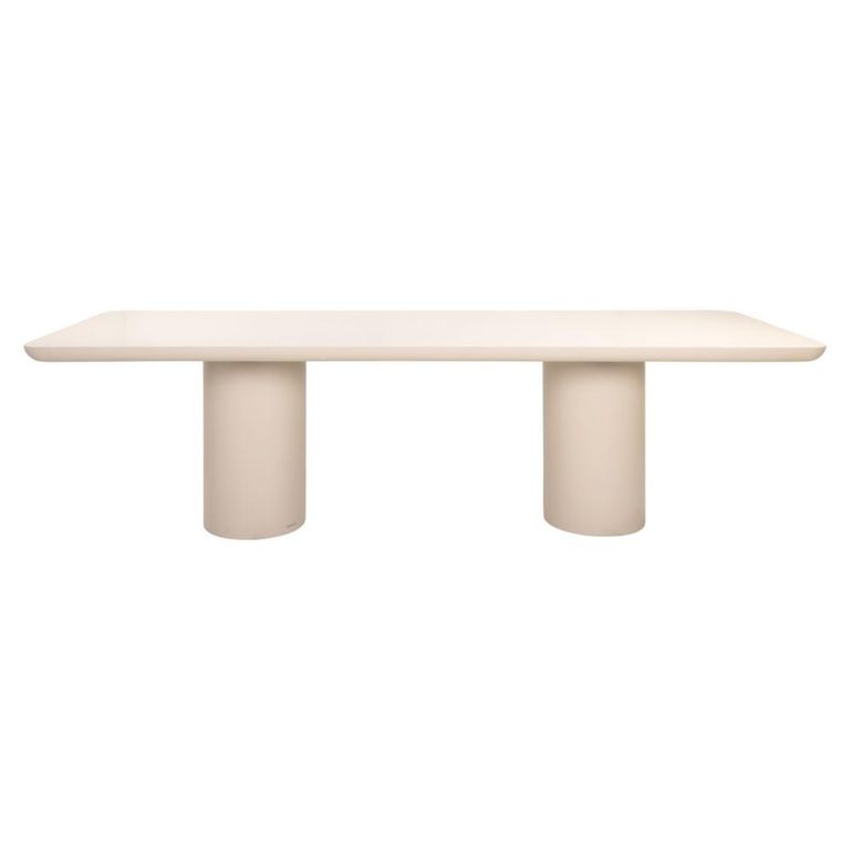 Urban Bloom Outdoor Dining Table - 280cm - 12 Seater - Double Pedestal - Sandstone - Concrete
