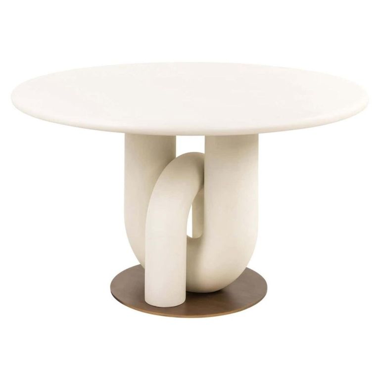 Winslow Dining Table - 135cm - 6 Seater - Round - White - Metal