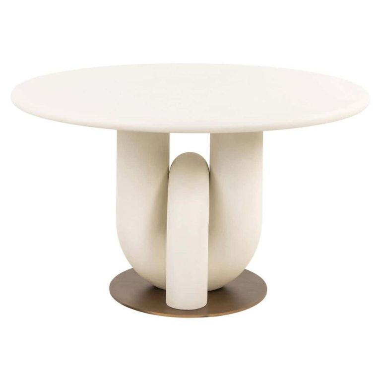 Winslow Dining Table - 135cm - 6 Seater - Round - White - Metal