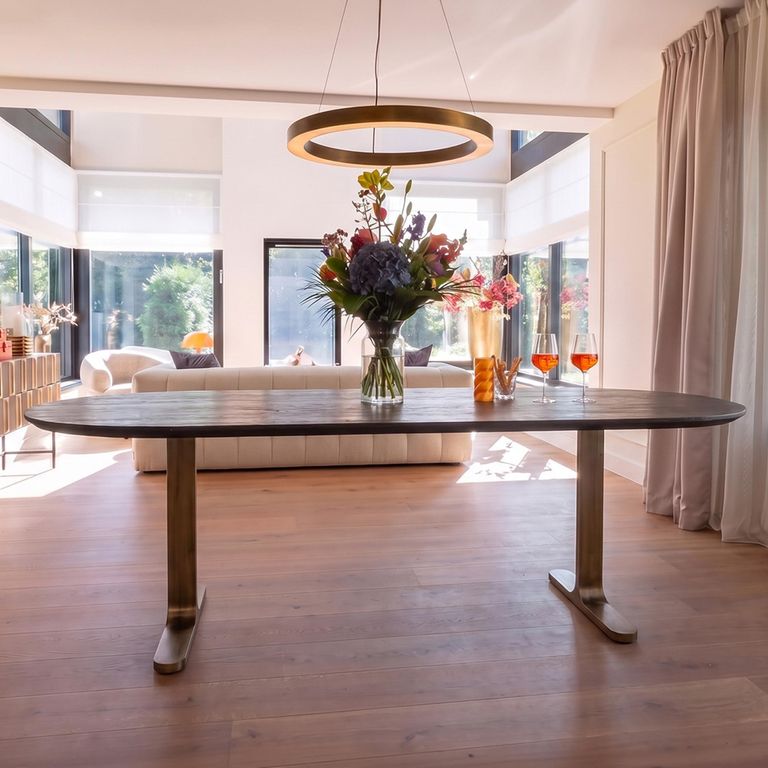 Revelin Mango Wood 8 Seater Oval Dining Table - 200cm