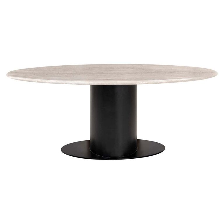 Brodman Grey Marble 8 Seater Oval Pedestal Dining Table
