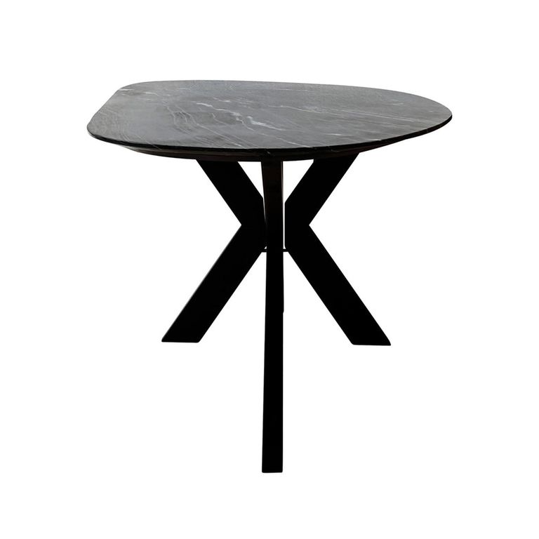 Trocadero Black Marble 8 Seater Dining Table with Spider Legs