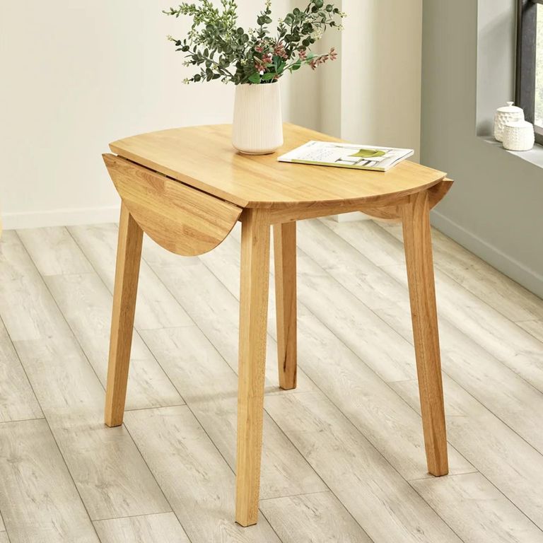 Coast Drop Leaf Dining Table - 55cm-90cm - 2-4 Seater - Round - Natural - Solid Wood