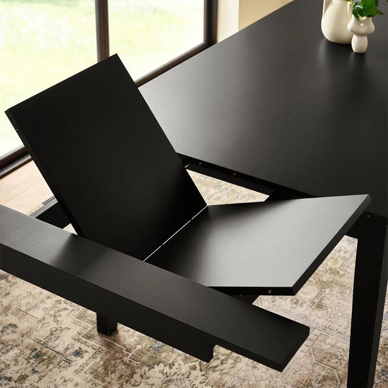 Knoxley Extending Dining Table - 173cm-251cm - 8-10 Seater - Black - Oak Veneer