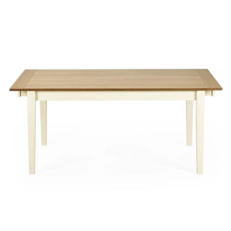 Larissa Extending Dining Table - 173cm-251cm - 8-10 Seater - Natural and Ivory - Oak Veneer