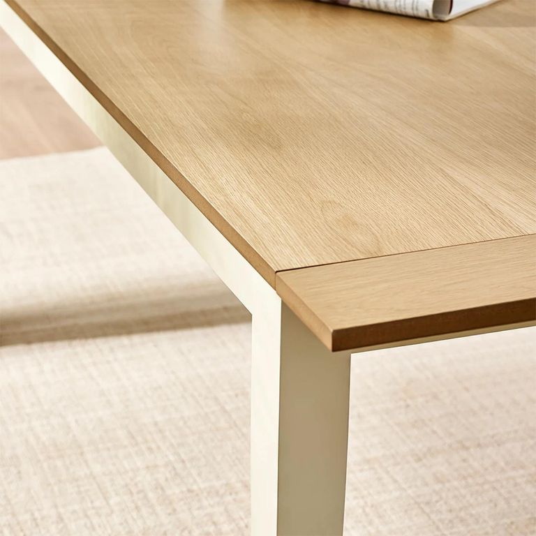 Larissa Extending Dining Table - 173cm-251cm - 8-10 Seater - Natural and Ivory - Oak Veneer