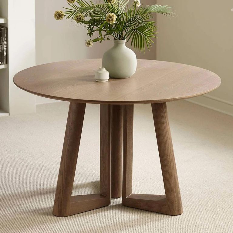 Caravelle Dining Table - 120cm - 6 Seater - Round - Smokey - Oak Effect