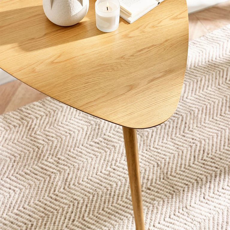 Athena Dining Table - 90.5cm - 3 Seater - Triangle - Natural - Oak