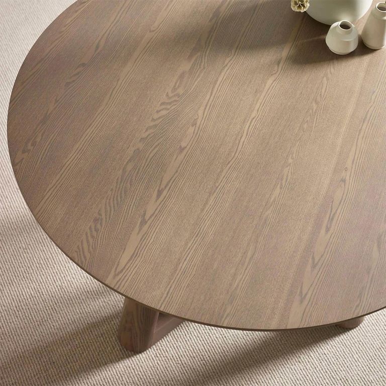 Caravelle Dining Table - 120cm - 6 Seater - Round - Smokey - Oak Effect