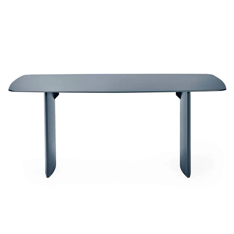 Element Dining Table - 180cm - 8 Seater - Matt Blue - Glass and Wood