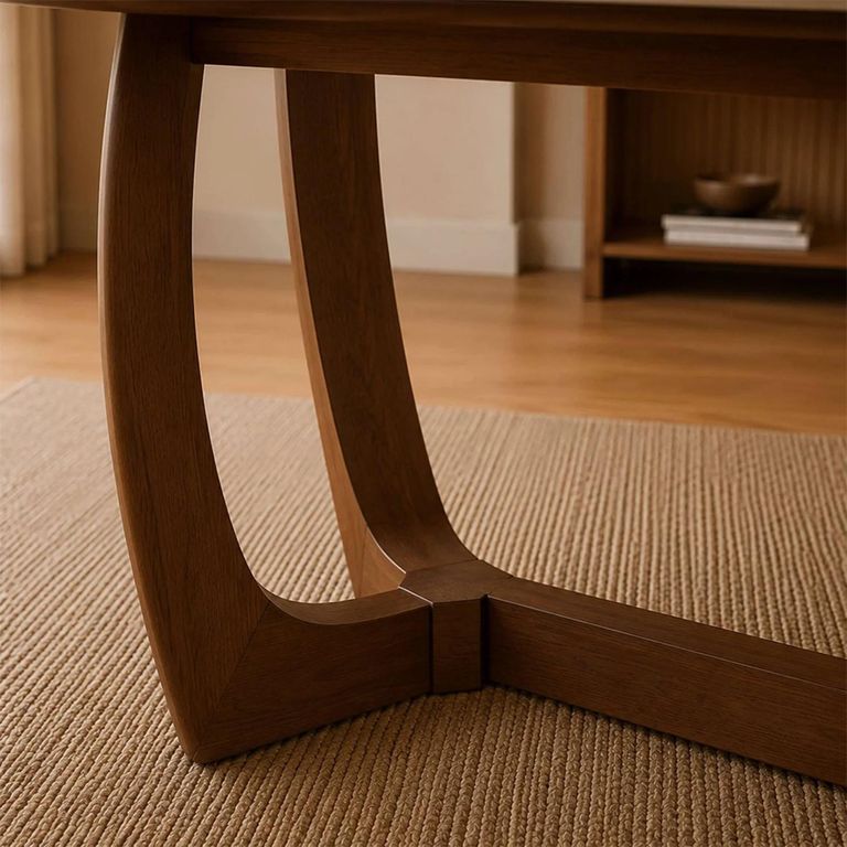 Portland Dining Table - 180cm - 8 Seater - Oval - Natural and Walnut - Sintered Stone and Wood