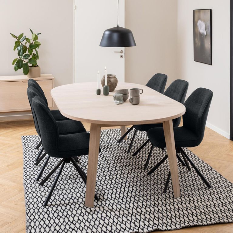 A Line Extending Dining Table - 4-6 Seater - 120cm-220cm - Oiled Oak