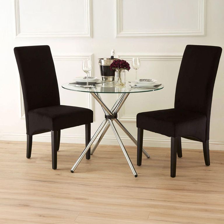 Afton Dining Table - 2 Seater - 90cm - Round - Clear Glass