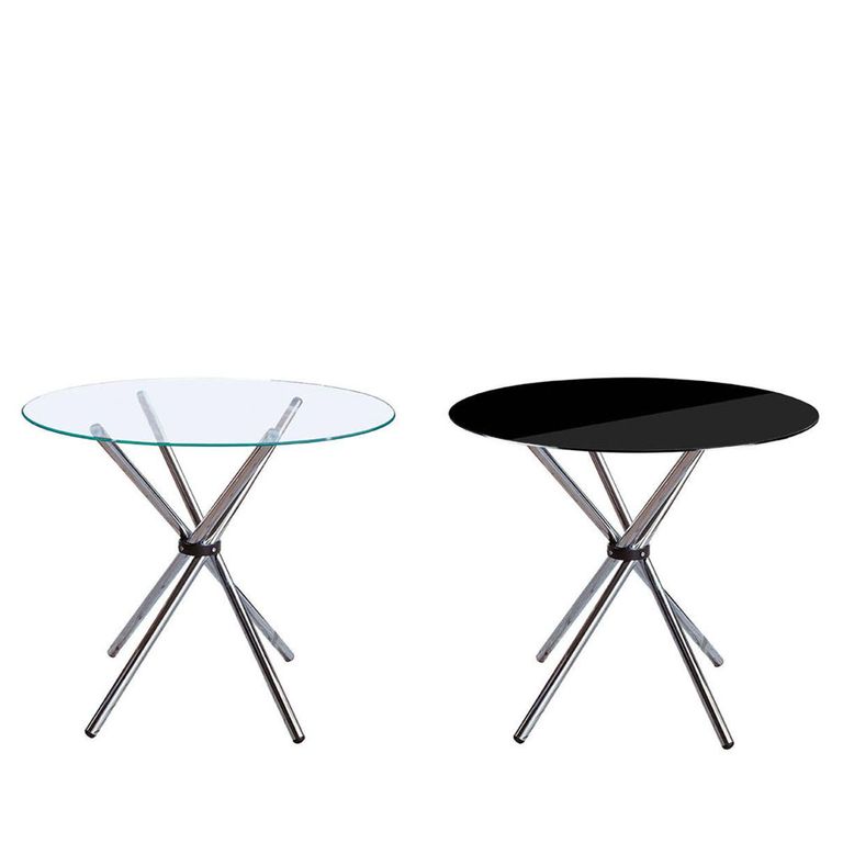 Afton Dining Table - 2 Seater - 90cm - Round - Clear Glass