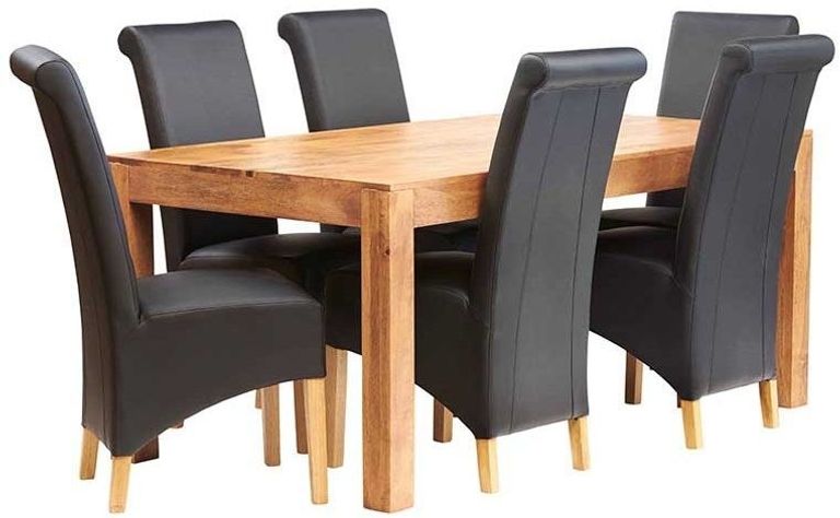 Ajmer Light Mango Wood 6 Seater Dining Table
