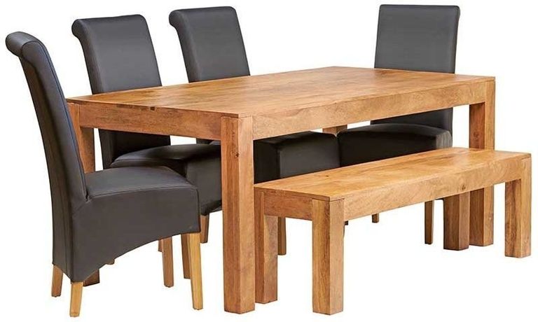 Ajmer Light Mango Wood 6 Seater Dining Table
