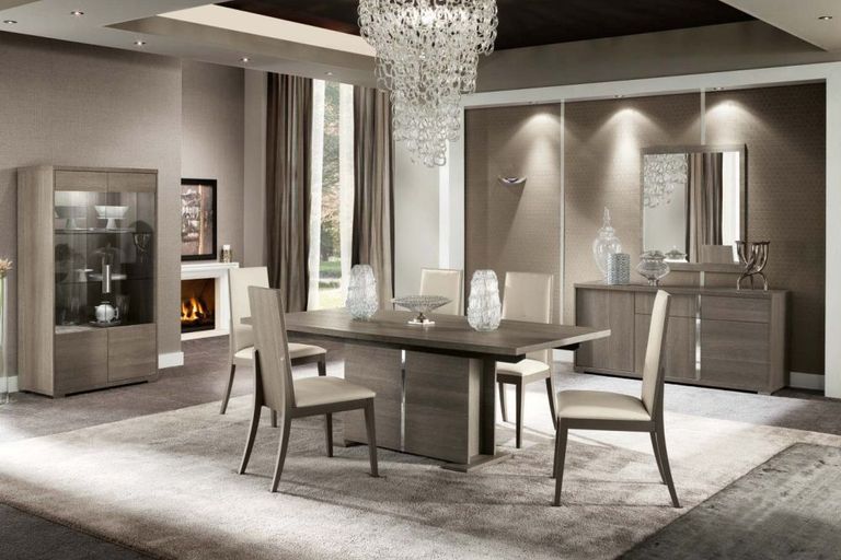 Tivoli Extending Pedestal Dining Table - 8-10 Seater - 196cm-250cm - Grey Wood