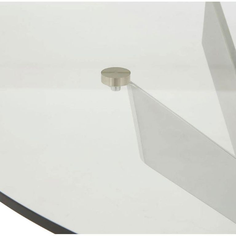 Allure Round Dining Table - 4 Seater - 130cm - Chrome Glass- Intersected Legs