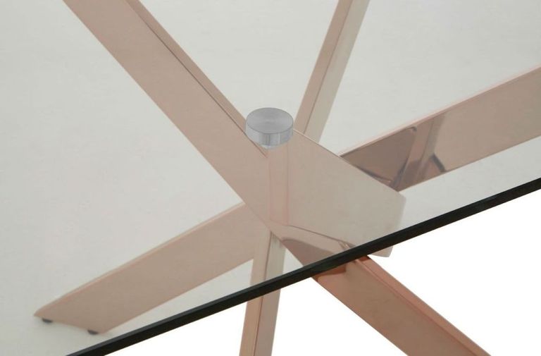 Allure Dining Table - 6 Seater - 150cm - Rose Gold Glass