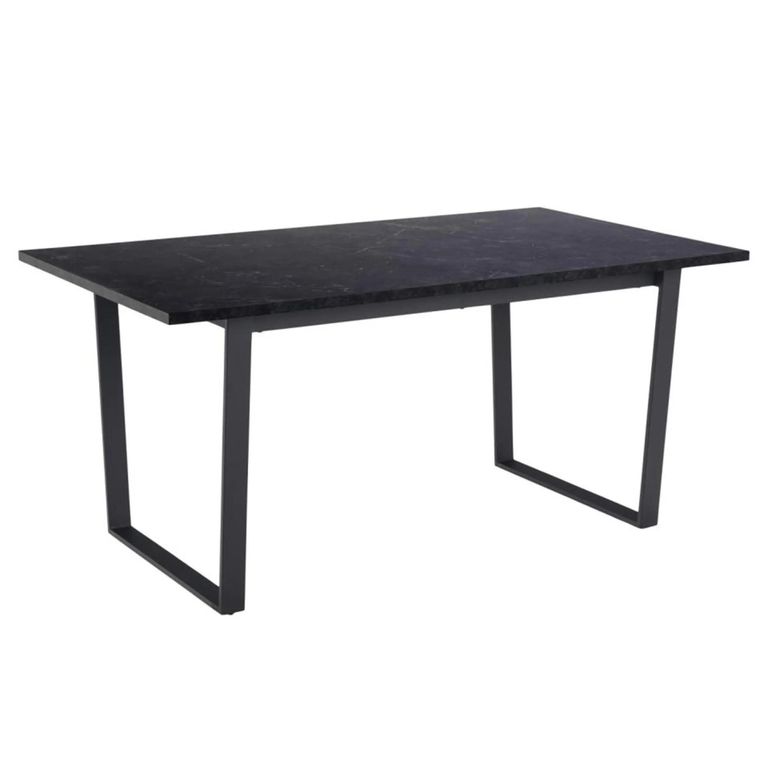 Amble Round Dining Table - 6 Seater - 160cm - Black Marble Effect