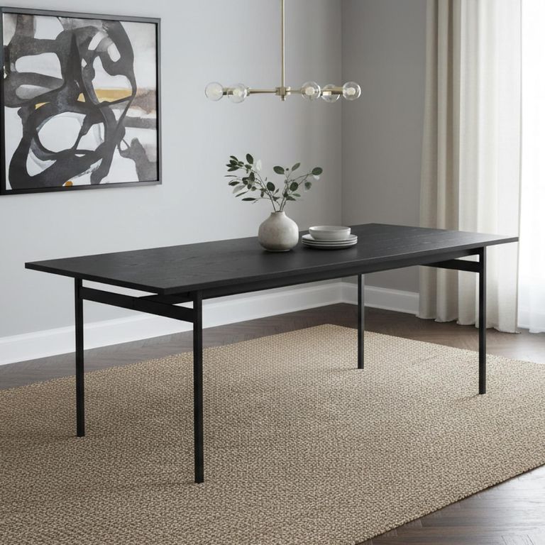 Angus Dining Table - 8 Seater - 200cm - Black Melamine
