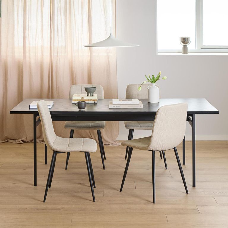 Angus Dining Table - 8 Seater - 200cm - Black Melamine