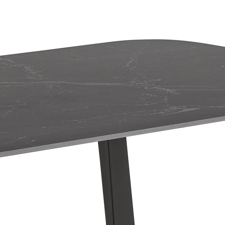 Antalya Dining Table - 6 Seater - 180cm - Matt Black Ceramic