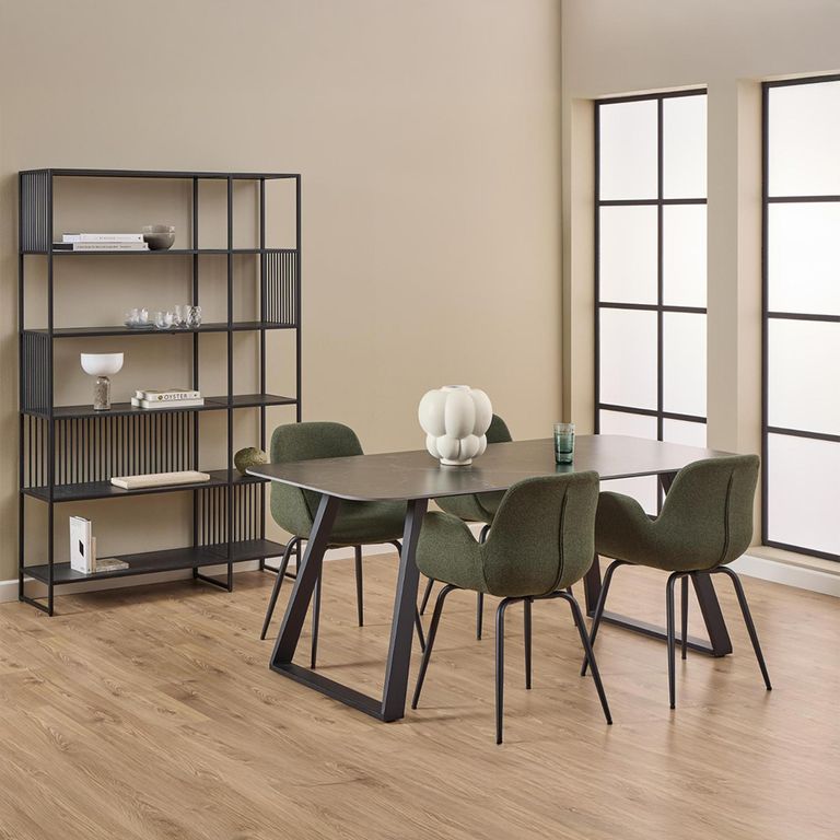 Antalya Dining Table - 6 Seater - 180cm - Matt Black Ceramic