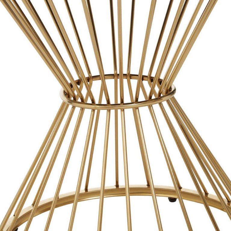 Anzio Dining Table - 2 Seater - 90cm - Round - Black Glass with Gold Hourglass Base