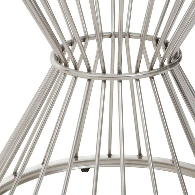 Anzio Dining Table - 2 Seater - 90cm - Round - Clear Glass with Wireframe Hourglass Base