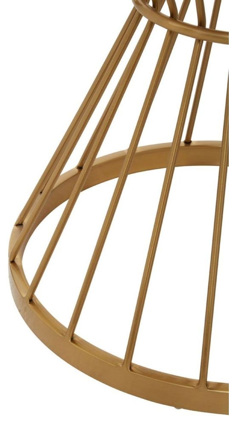 Anzio Dining Table - 2 Seater - 70cm - Round - White Marble with Gold Hourglass Base