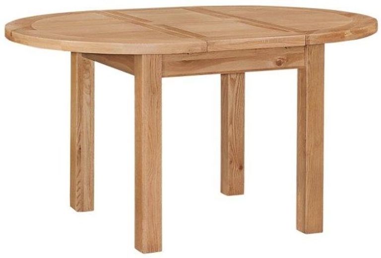 Appleby Oak Round Dining Table, Seats 4 to 6 Diners, Extending Top 110cm to 150cm
