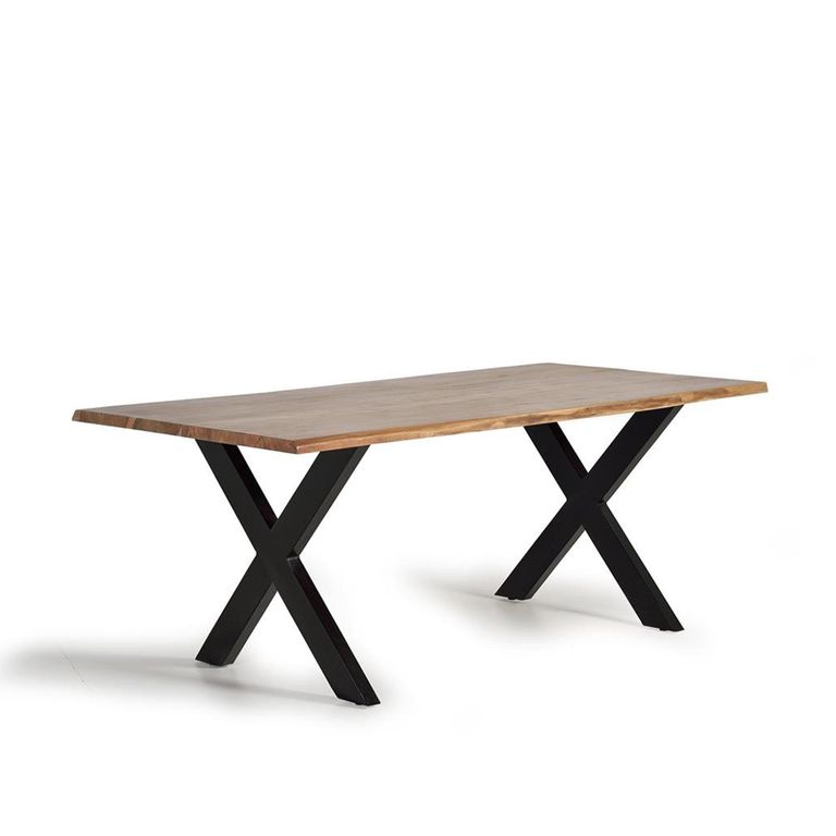 Aquila Dining Table - Solid Acacia Wood - 6 Seater - Cross Legs - Sizes Available