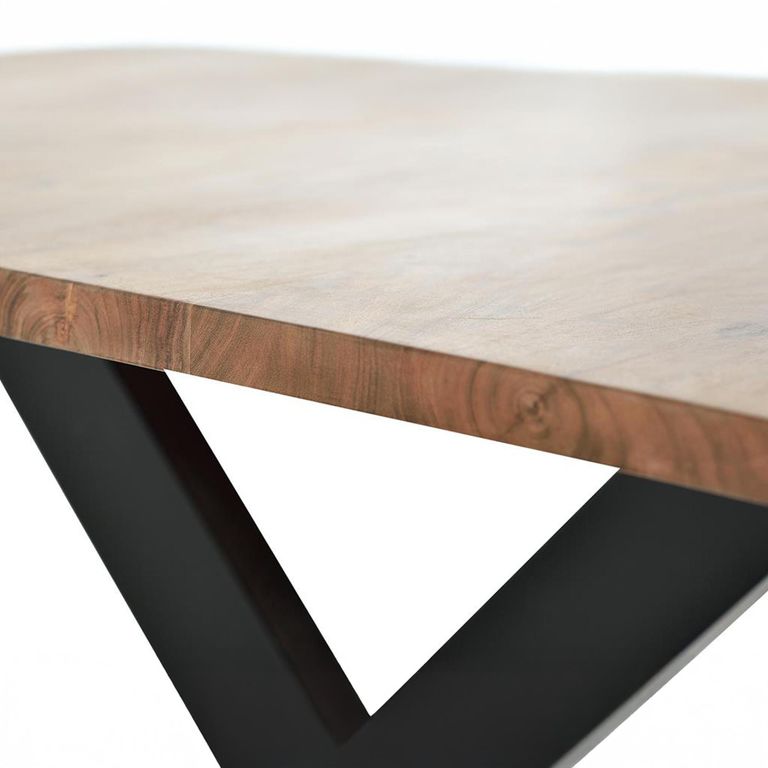 Aquila Dining Table - Solid Acacia Wood - 6 Seater - Cross Legs - Sizes Available