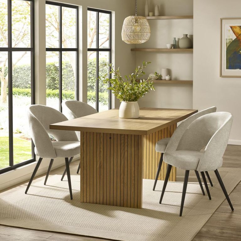 Arundel Dining Table - 6 Seater - 180cm - Fluted - Oak Effect